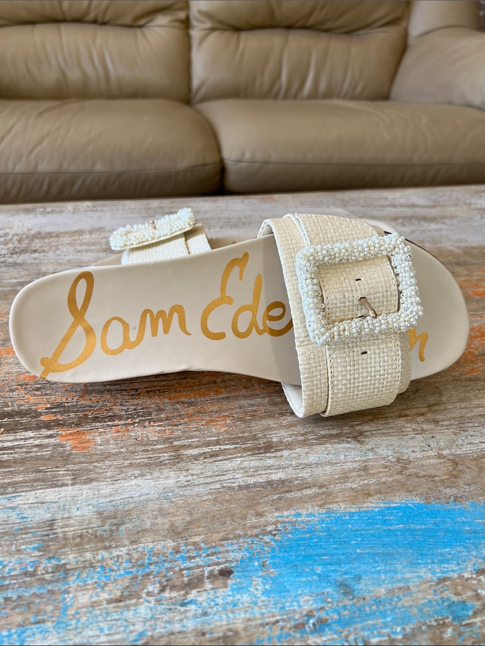 Sam Edelman Ariane Beaded Slide Sandal Size 8